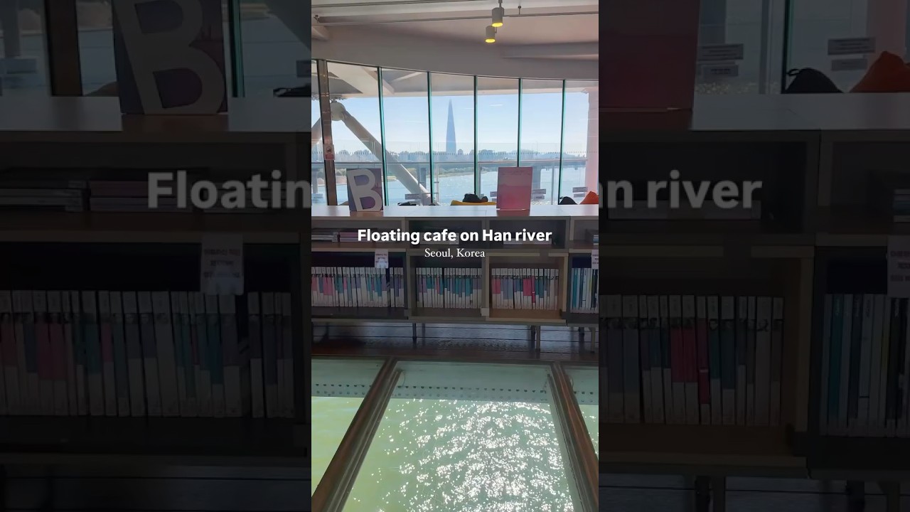 Floating library on Han river 📚#Seoul #korea