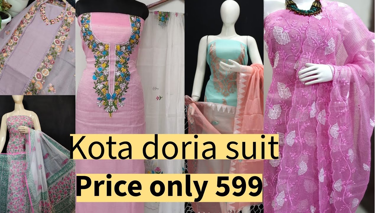 Kota doria suit designs / kota doria cotton dares material