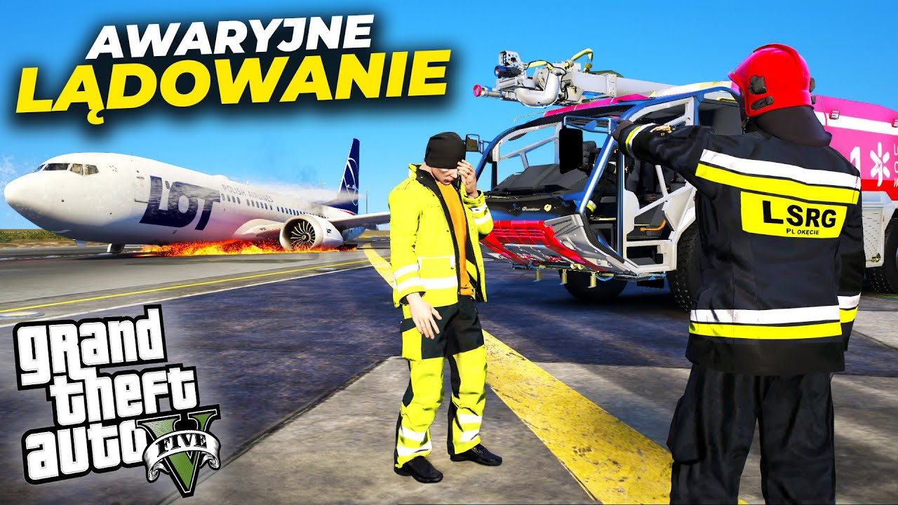 Polska Straż Pożarna - AWARYJNE LĄDOWANIE✈️🔥| LSRG | GTA V