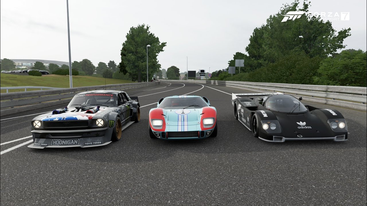 Tuned Ford GT40 MK II VS Tuned Porsche 962C VS Ford Hoonicorn Mustang | Forza Motorsport 7 Drag Race