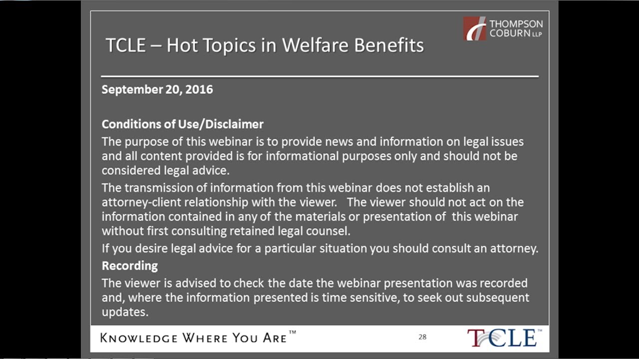 Hot Topics in Welfare Benefits