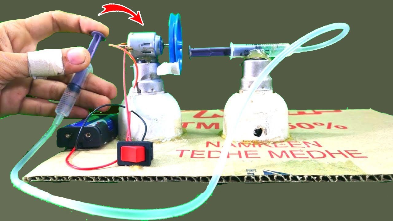 Science Projects For Exhibition Working Model for Graduate students, Hydraulic Brake Using Syring