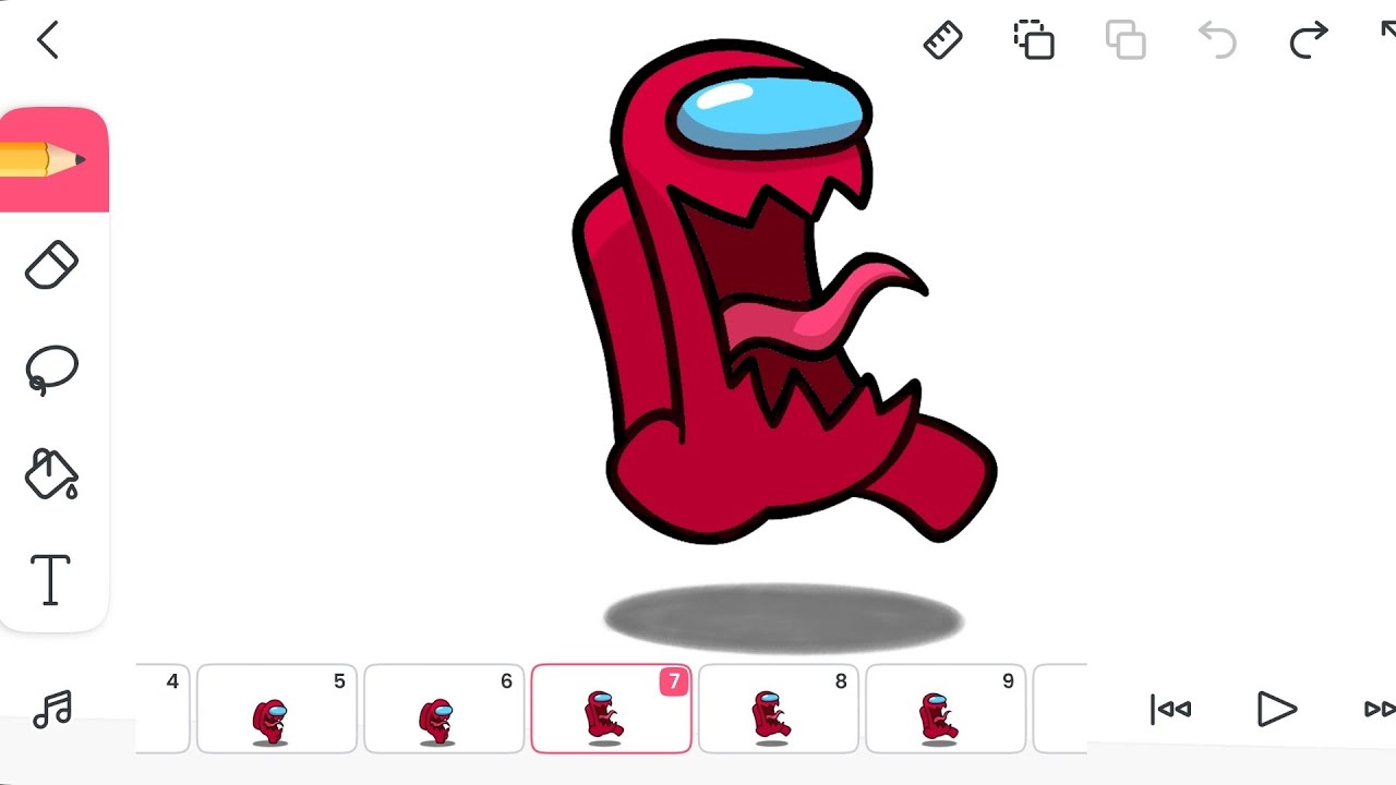 FlipaClip - Impostor runing animation (timelapse) (amongus)