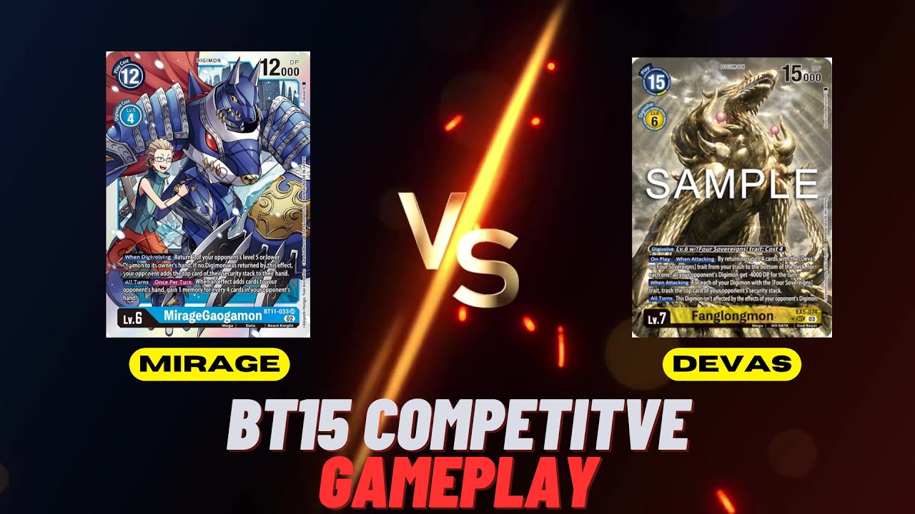 Digimon TCG | BT15 Competitive Gameplay/Commentary | MirageGaogamon VS Devas
