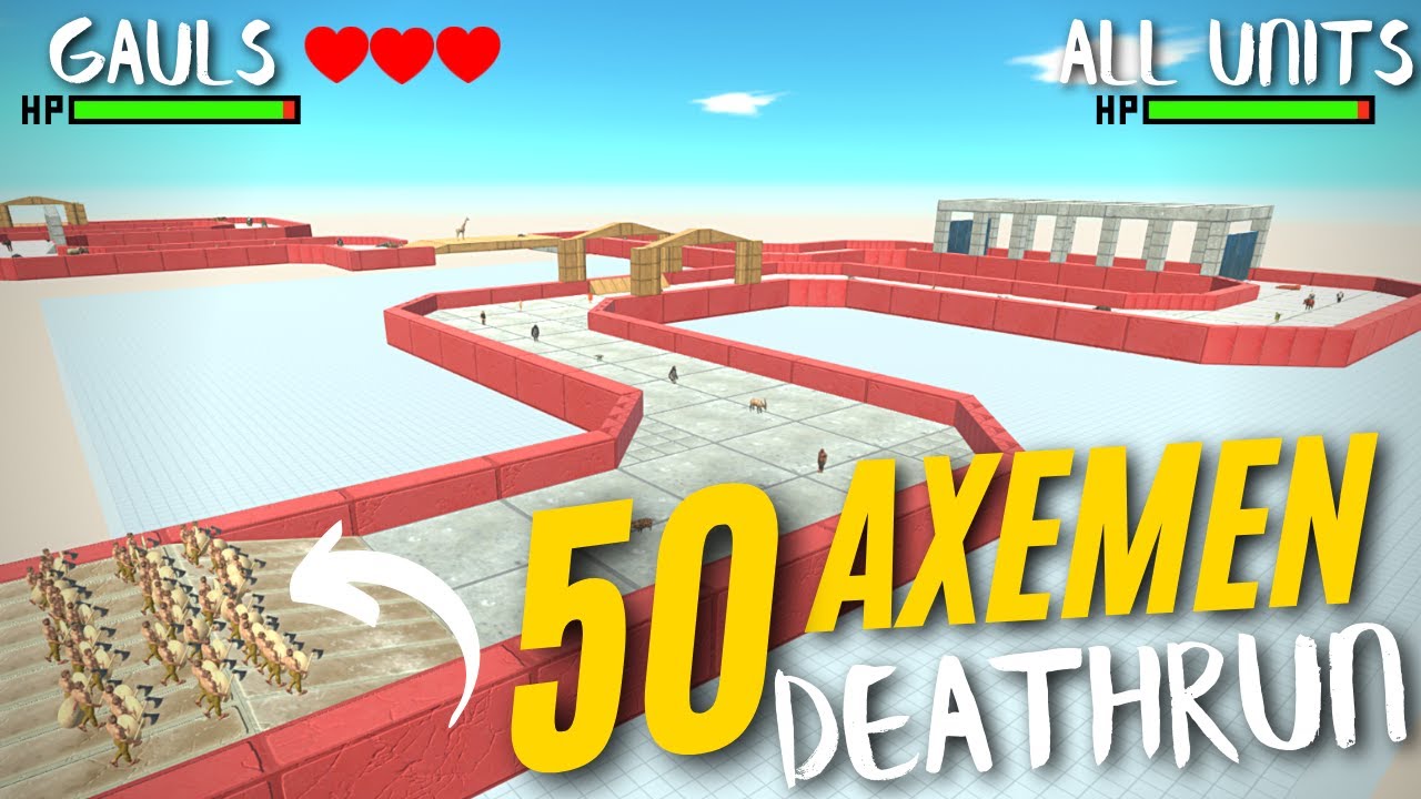 50x Crixus The Gaul Impossible Maze Deathrun - Animal Revolt Battle Simulator | ARBS