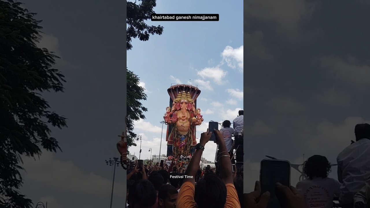 khairtabad ganesh nimajjanam 😔😭| hyderabad biggest ganesh visarjan #trending #shorts #viral #ganesh