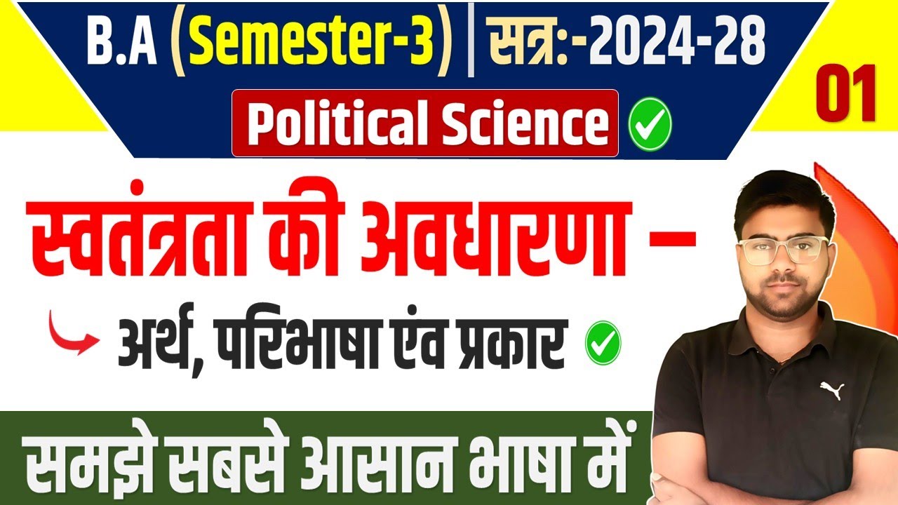 Political Science  ba 3rd semester | स्वतंत्रता की अवधारणा - अर्थ, परिभाषा एंव प्रकार | Unit-1