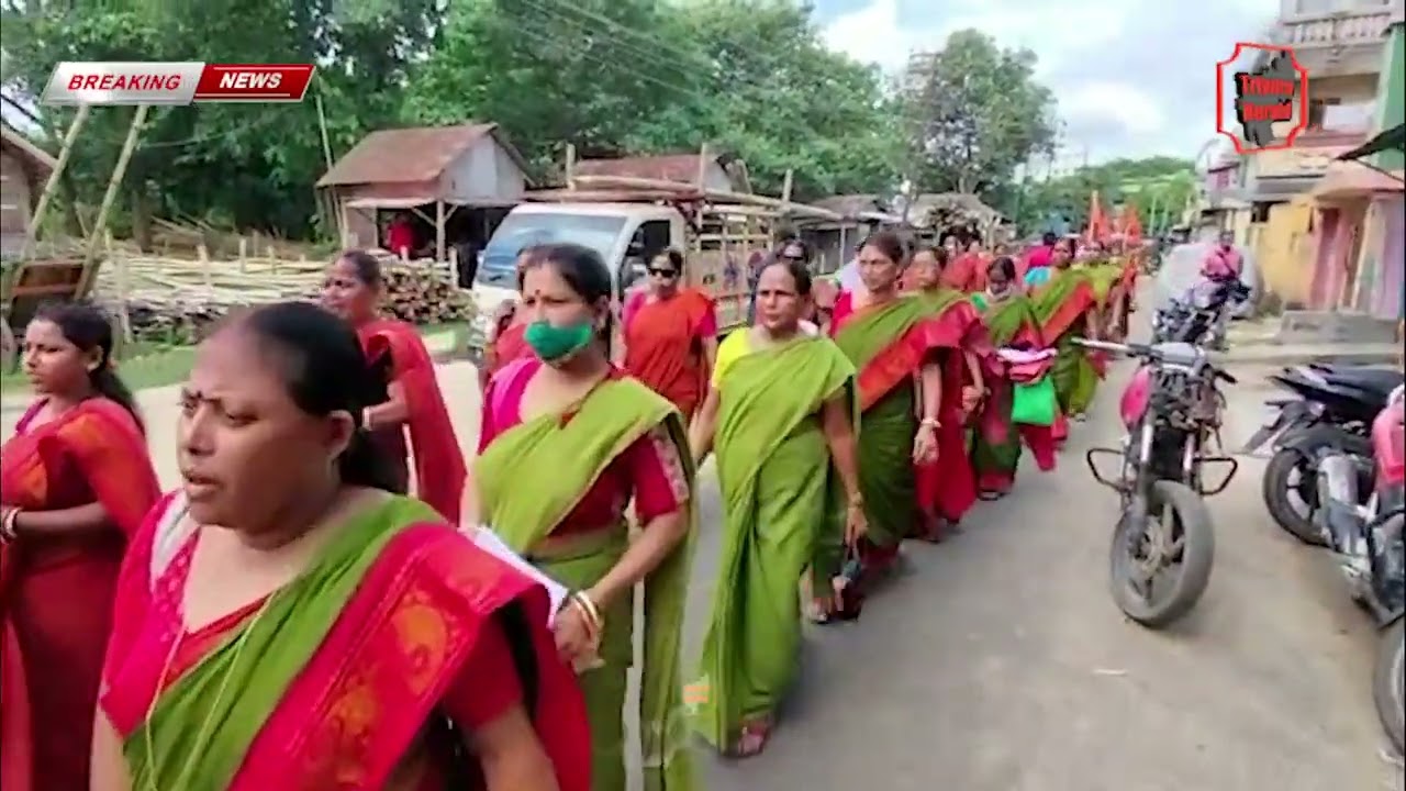 The Anganwadi Workers Rallied  & Submitted A Deputation To The CDPO || Tripura Herald