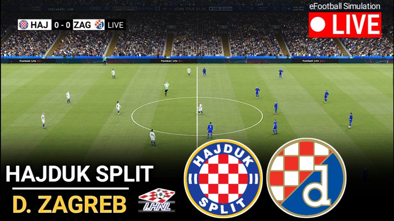 🔴UŽIVO - Hajduk Split vs Dinamo Zagreb l HNL 2026 l eFootball Pes 21 Igra Video Simulacija