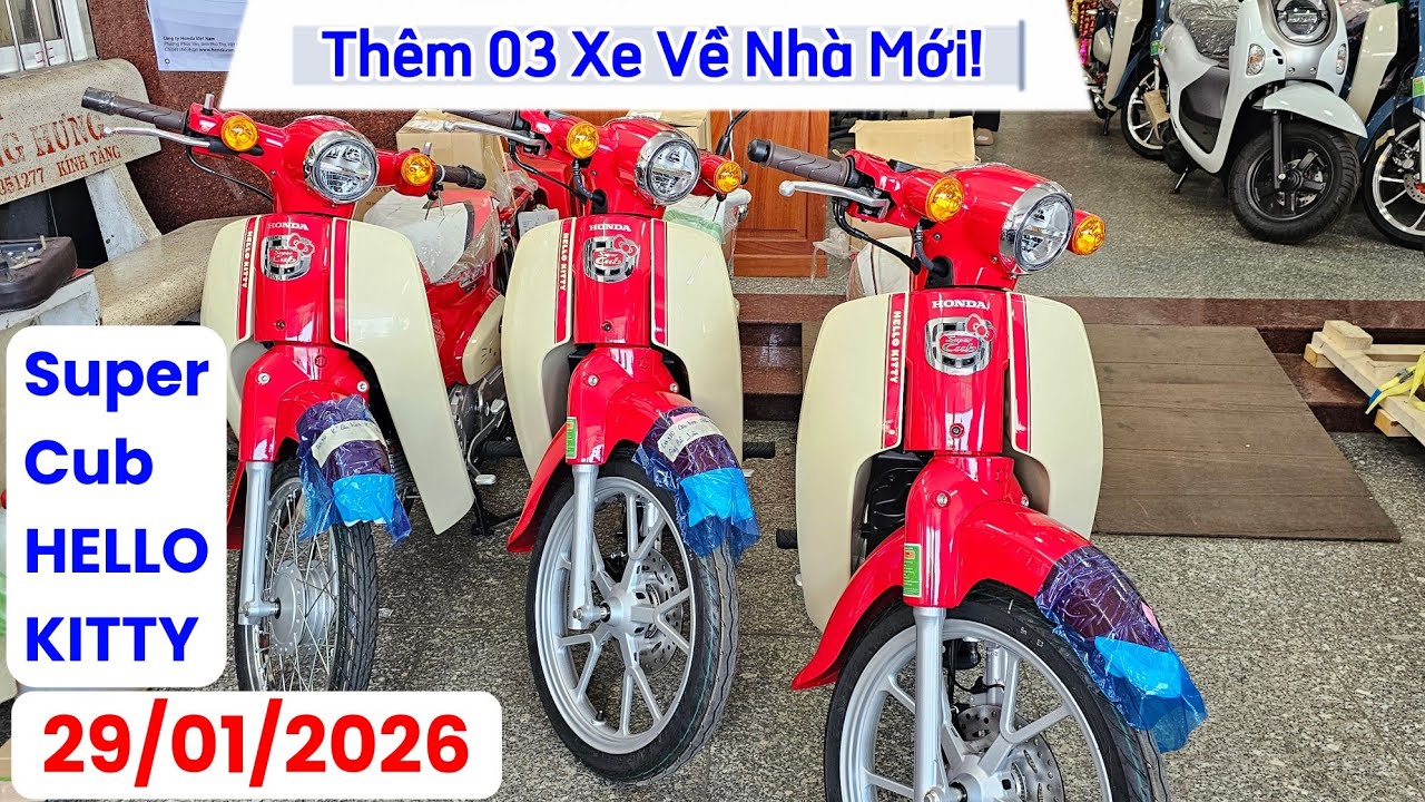Super Cub Hello Kitty chốt 1 lúc 03 xe tại CH Mai Duyên. Khải Phạm #cup #cub #hello #hellokitty #xe 