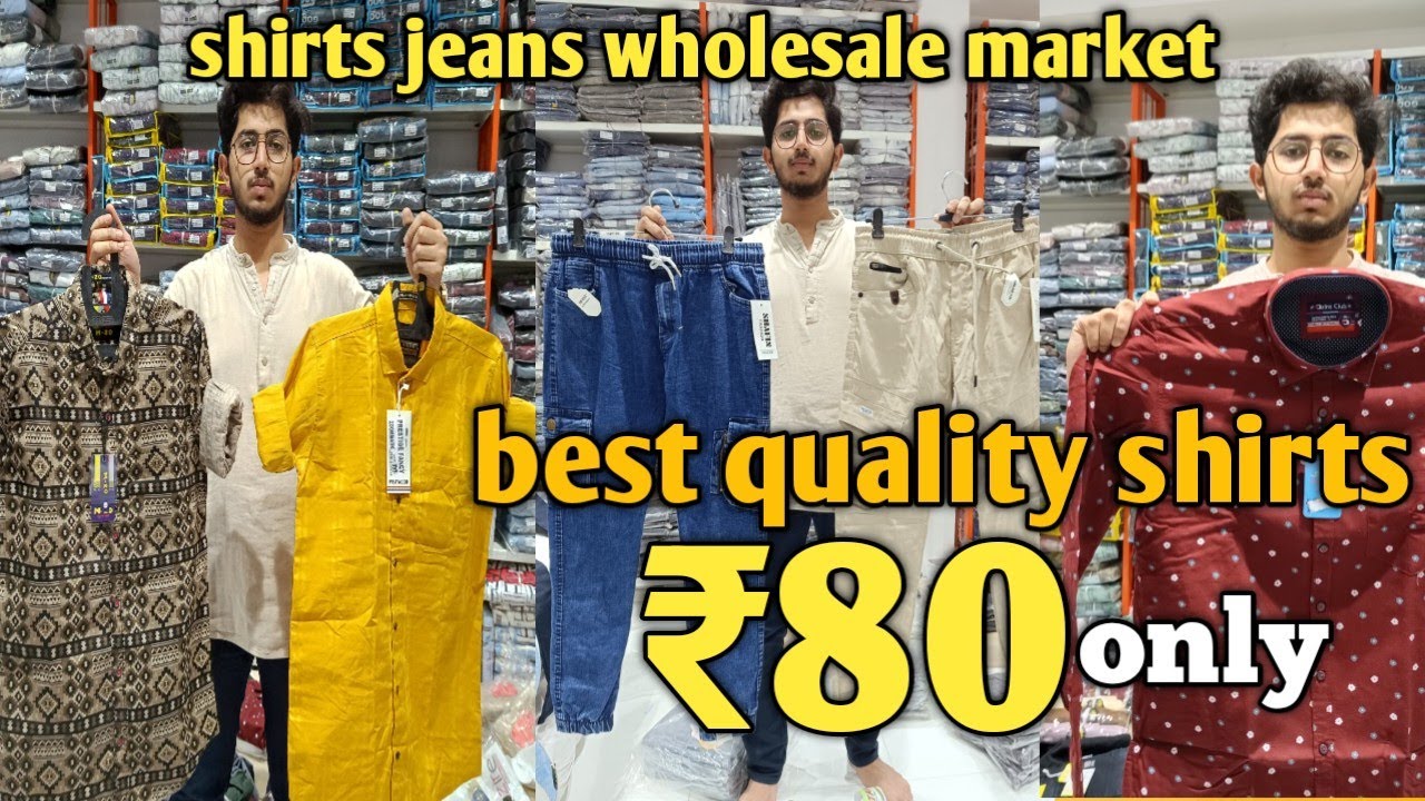 Rs. 80 only low price shirts wholesale market|| Hyderabad jeans wholesale market || printe  shirts