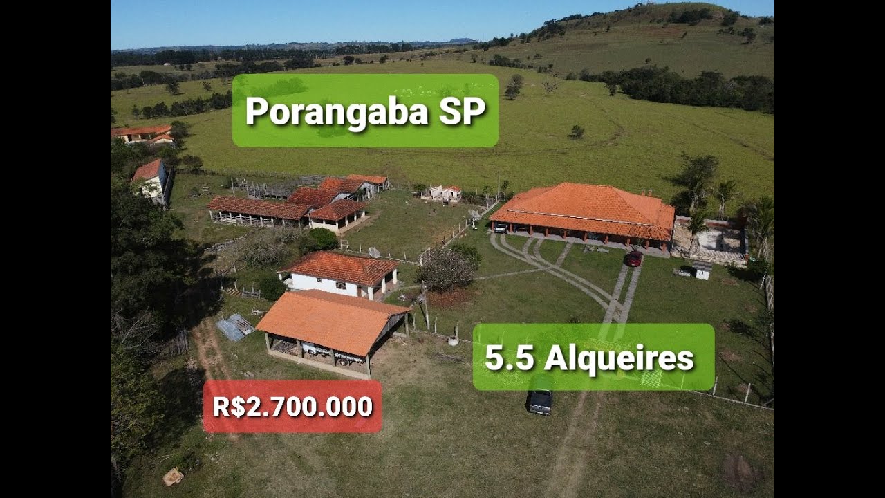 R$2.700.000,00     SÍTIO NOBRE  DE 13,1 HECTARES COM 2 LAGOS  EM PORANGABA SP
