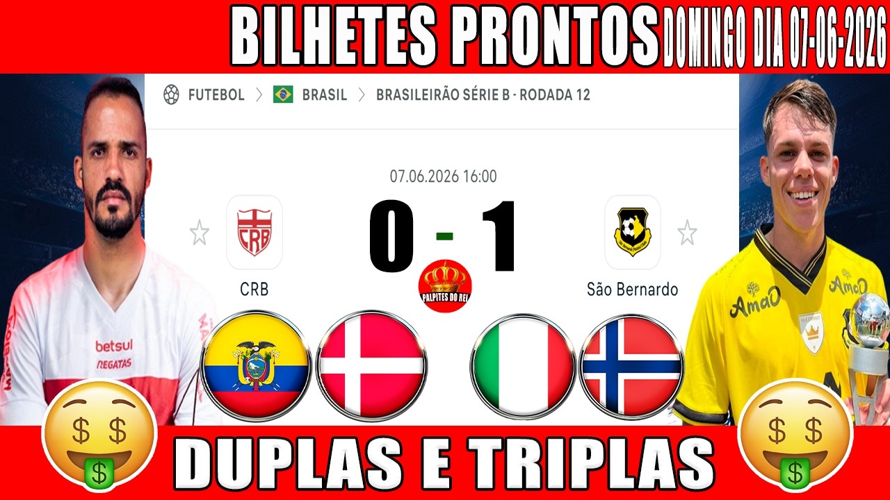 SOCCER PREDICTIONS FOR TODAY 06/07/2026 SUNDAY