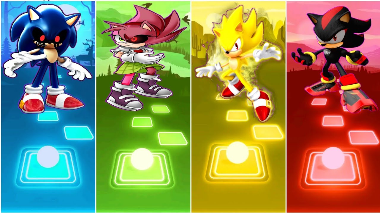 Sonic Exe vs Amy Exe vs Super Sonic vs Shadow Exe - Tiles Hop