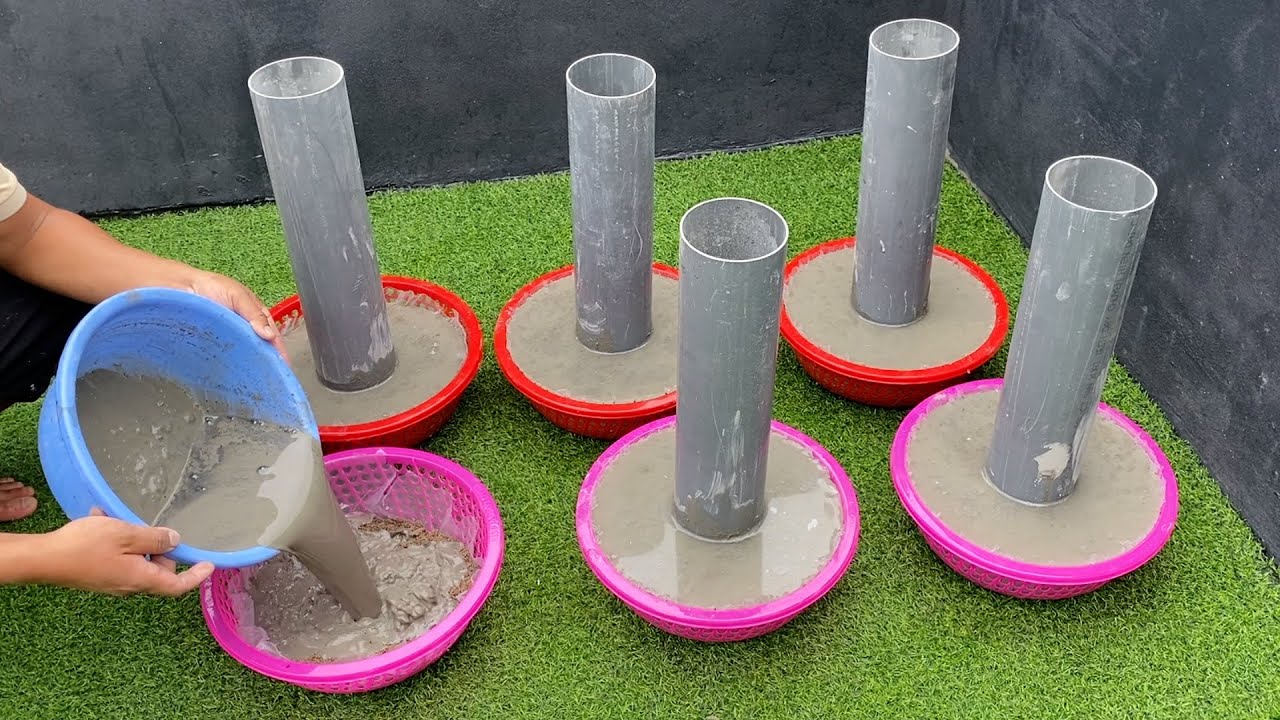 Unique ideas from plastic baskets and artificial grass / how to make tables and chairs at home