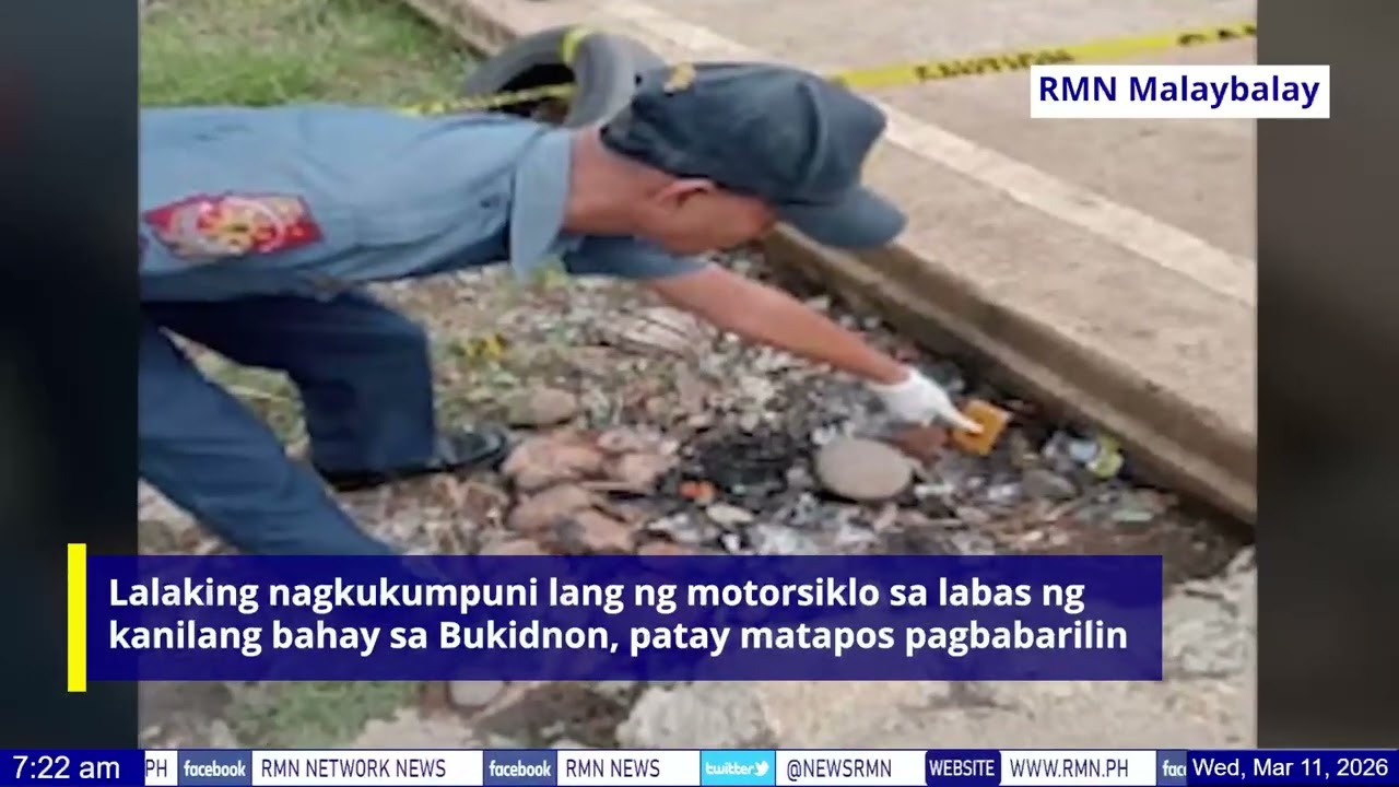 Lalaking nagkukumpuni ng motorsiklo sa labas ng bahay sa Bukidnon, patay matapos pagbabarilin