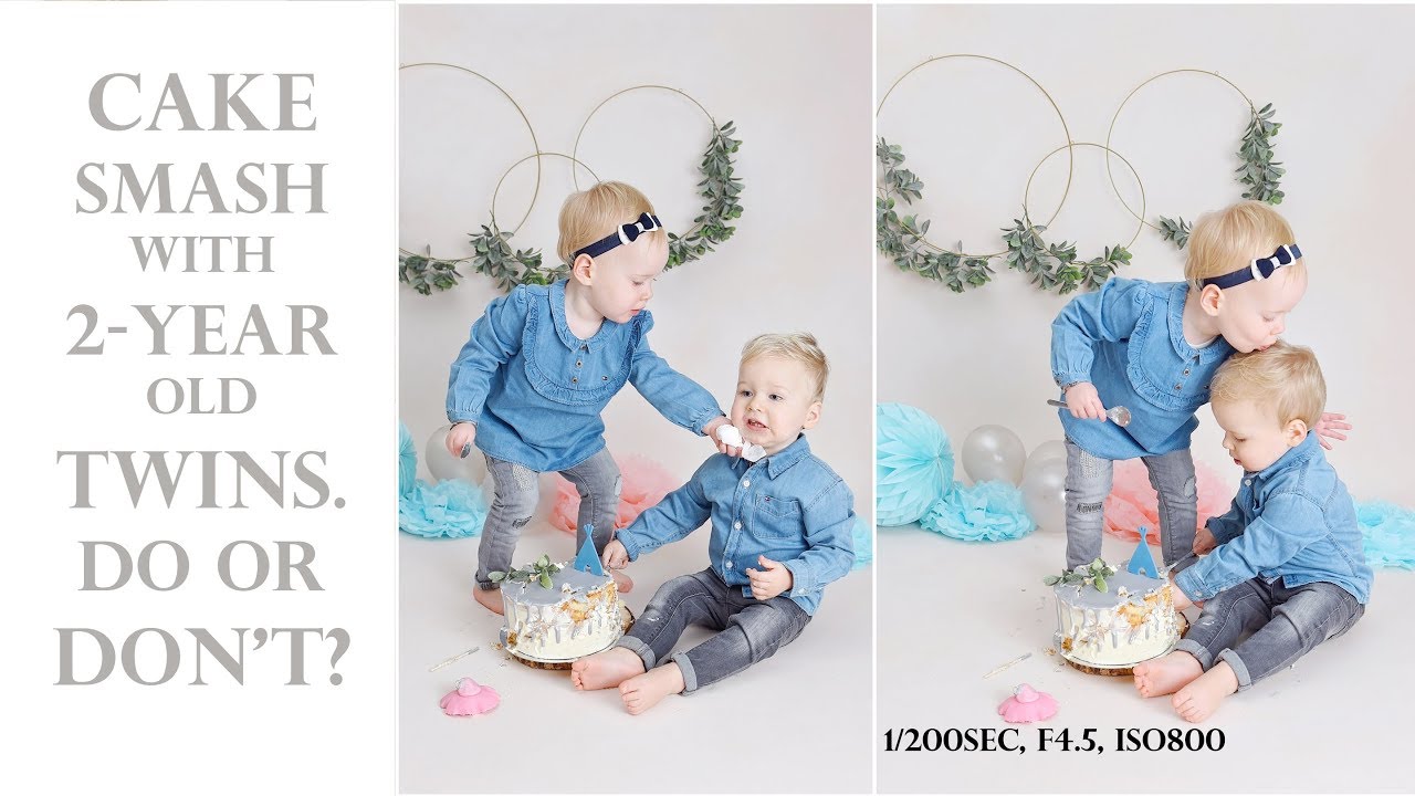 Cake smash PHOTOSHOOT with TWO-year old TWINS. Super cute or FAIL?