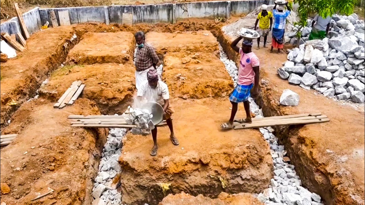Foundation stone filling and soiling working process | Sree Hari Constructions