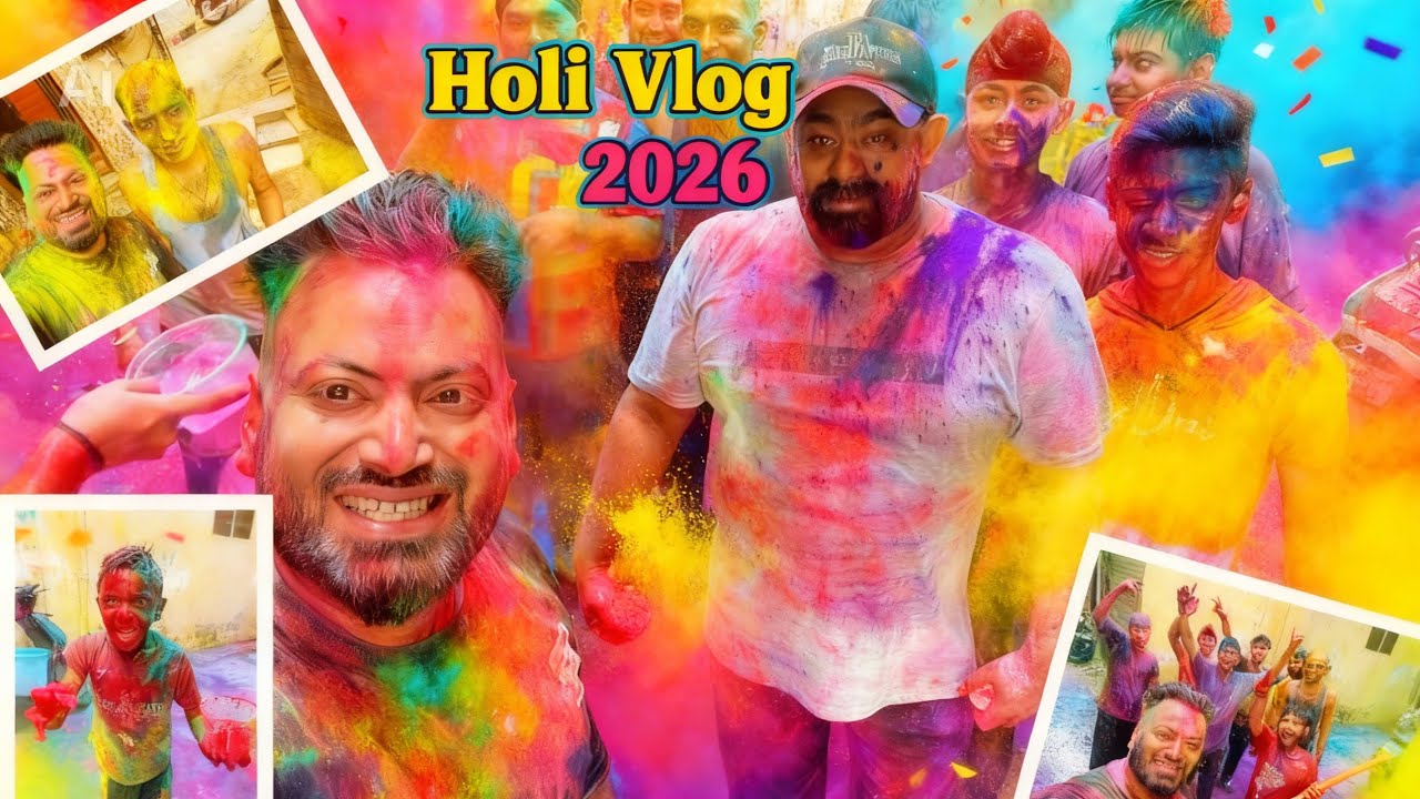 Holi Vlog 2026 😱 Ballon Fight* Punjab Di Holi, Colour Cylinder