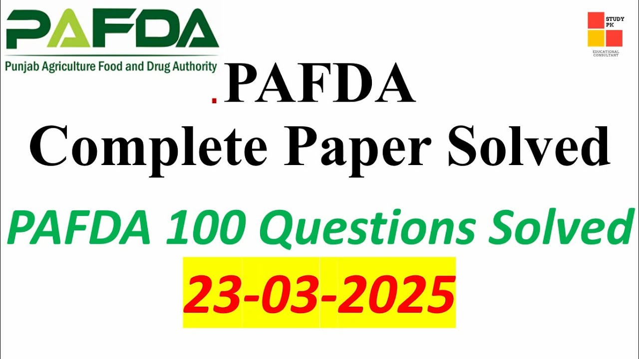 PAFDA- Complete Paper Solved &ndash; PAFDA 23-03-2025 Complete Paper Solved &ndash; PAFDA Answer key