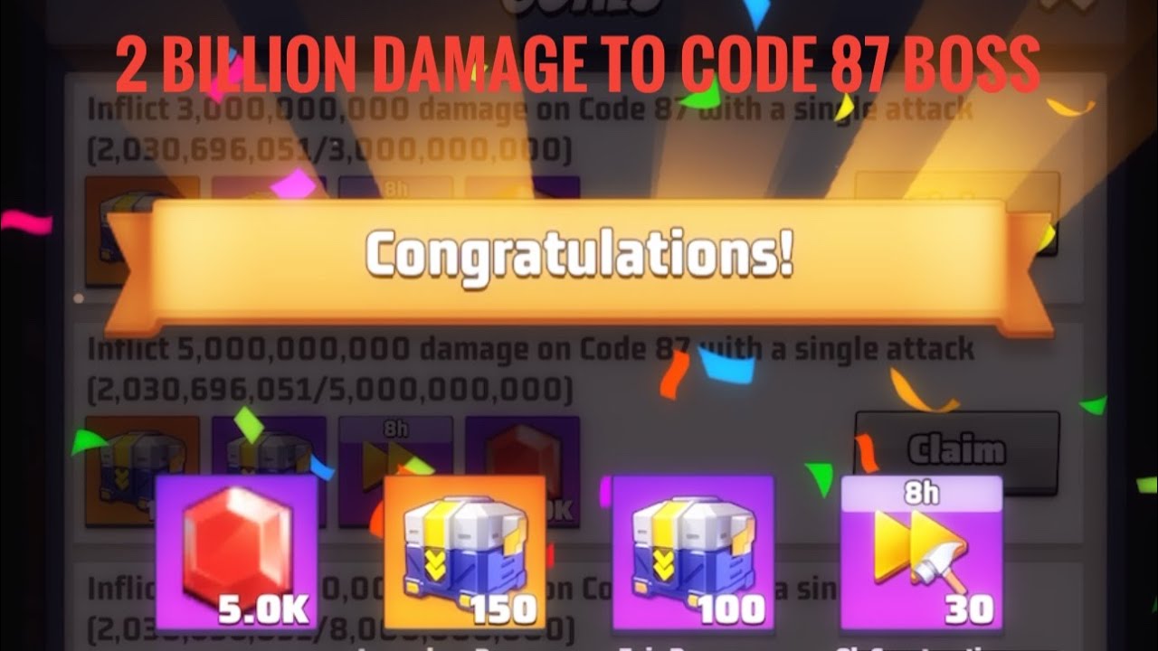 Last War: Hitting 2 BILLION Damage on Code 87 (Tank Boss) + Rewards
