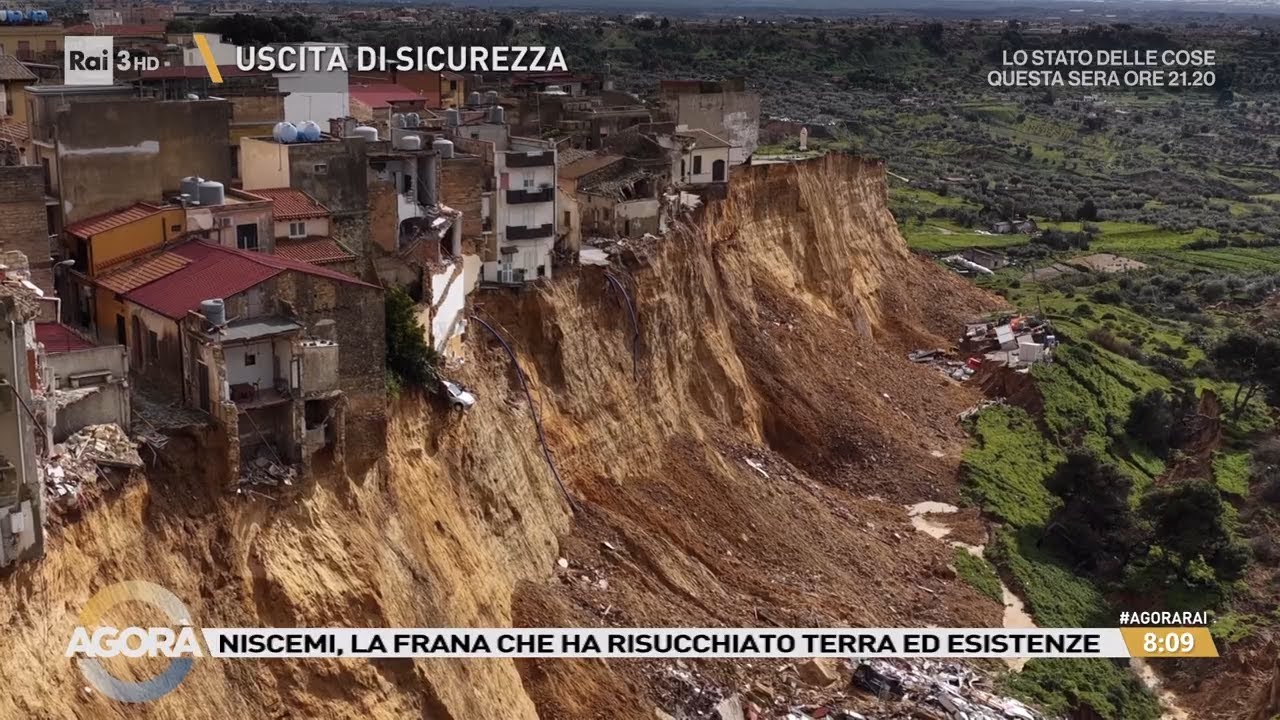 Niscemi: le immagini della frana che non si arresta, oggi riaprono le scuole - Agorà 02/02/2026