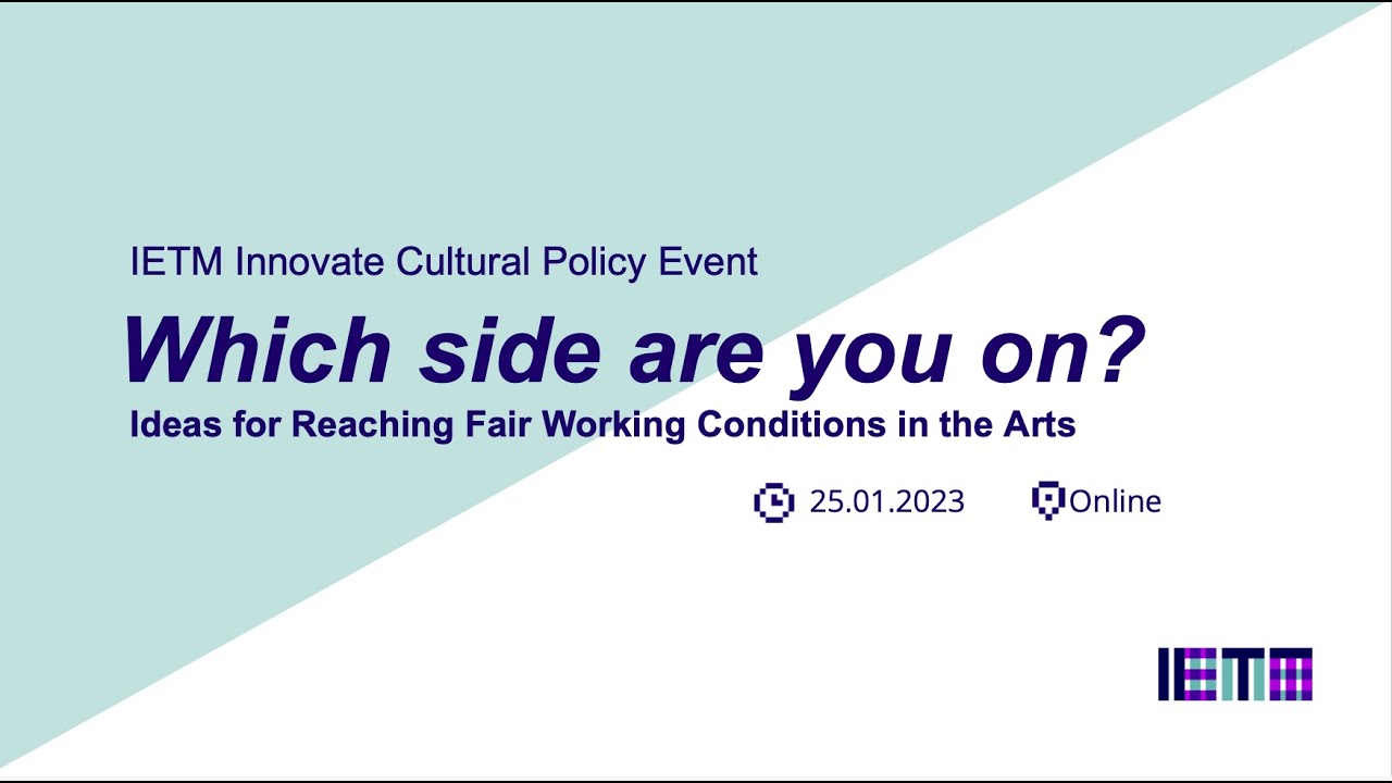 IETM Innovate Cultural Policy Event - Online Webinar - 25 January 2023