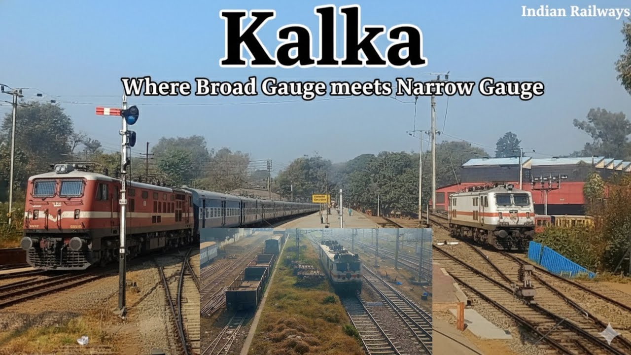 Epic Kalka Station Action: 3 Shimla Toy Trains Meet 4 Massive Broad Gauge Trains!