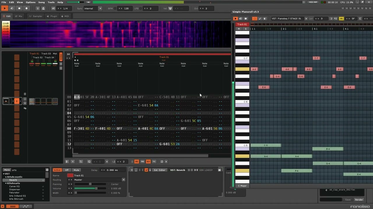 Renoise Piano Roll Tool v3.3 - Histogram function [Download see description]