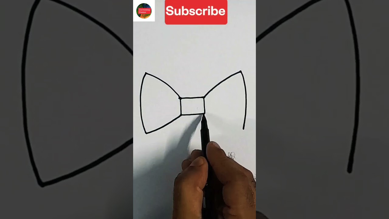 Draw a simple bow using these simple steps #shorts #ashortaday Canvassing Passion