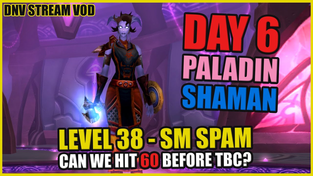 DNV VOD | Day 6 TBC Prepatch | Can we hit 60 before TBC? | Paladin & Shaman Duo