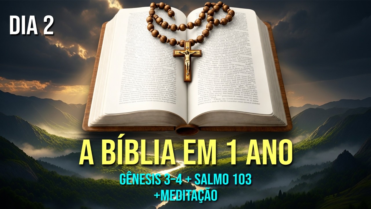 📌DIA 2: Gênesis 3–4 | Salmo 103 | 📖A BÍBLIA EM 1 ANO #bibliaemumano #catolicos #genesis