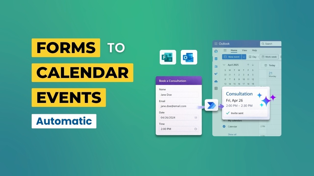 Auto Send Outlook Calendar Invites from Microsoft Forms | Power Automate + Outlook & Teams