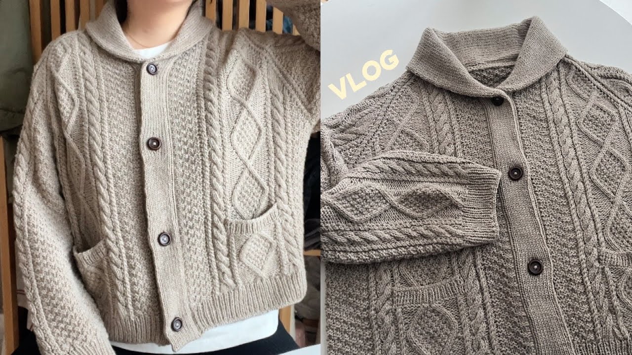 🪵'김대리의 취향니트' 속 플랫베리 숄칼라 가디건 뜨개로그/Flatberry ShawlCollar Crdigan Knitting Vlog/데일리니팅얀