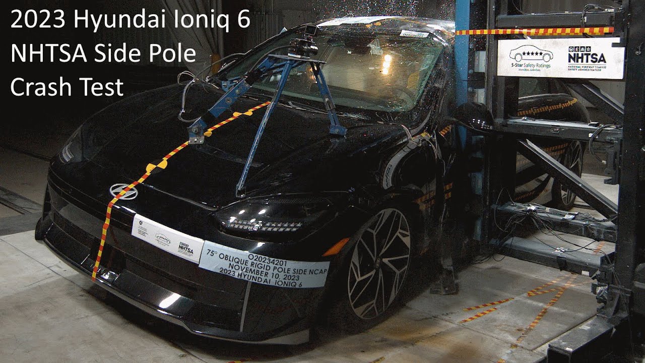 2023-2025 Hyundai Ioniq 6 EV NHTSA Side Pole Crash Test