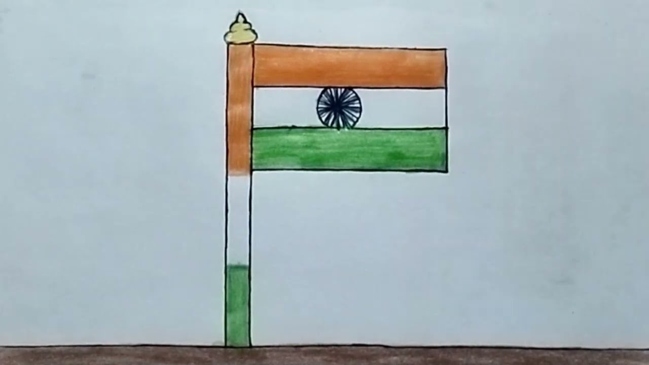 Indian Flag Drawing Easy | Republic Day & Independence Day Art