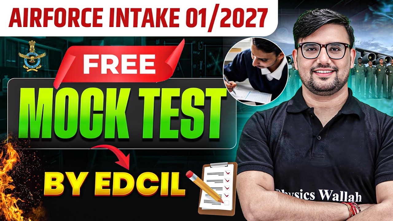 Airforce Intake 01/2027 : Free Mocktest By EDCIL  | Airforce Free Mock Test 2027