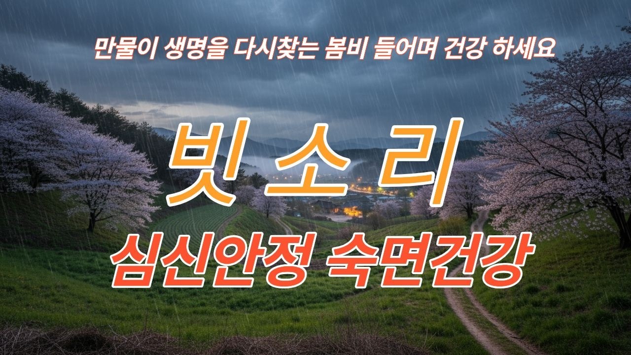벚꽃핀 봄길에 봄비 소리가 아름답다