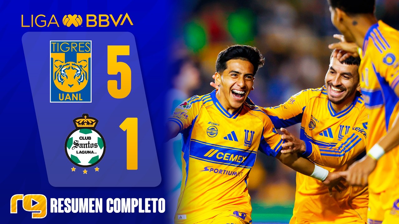 🔥LOS TIGRES HUMILLAN A SANTOS (5-1) | RESUMEN COMPLETO | Liga Mx - J5 Clausura 2026