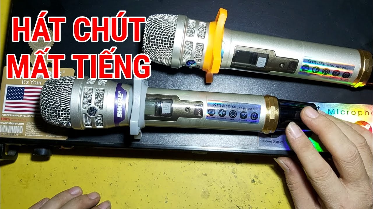sửa mic SHURE UGX21 hát chút mất tiếng rồi có lại