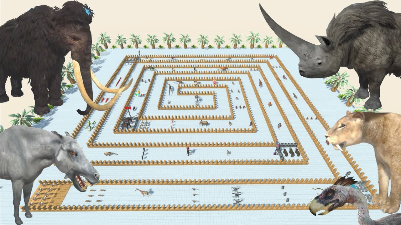 Ice age Animals on the spiral path - Animal Revolt Battle Simulator