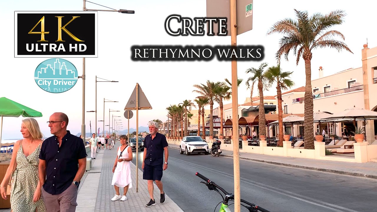 What Makes Rethymno Beach So Special? 🌊 4K Walking Tour in Crete, Greece