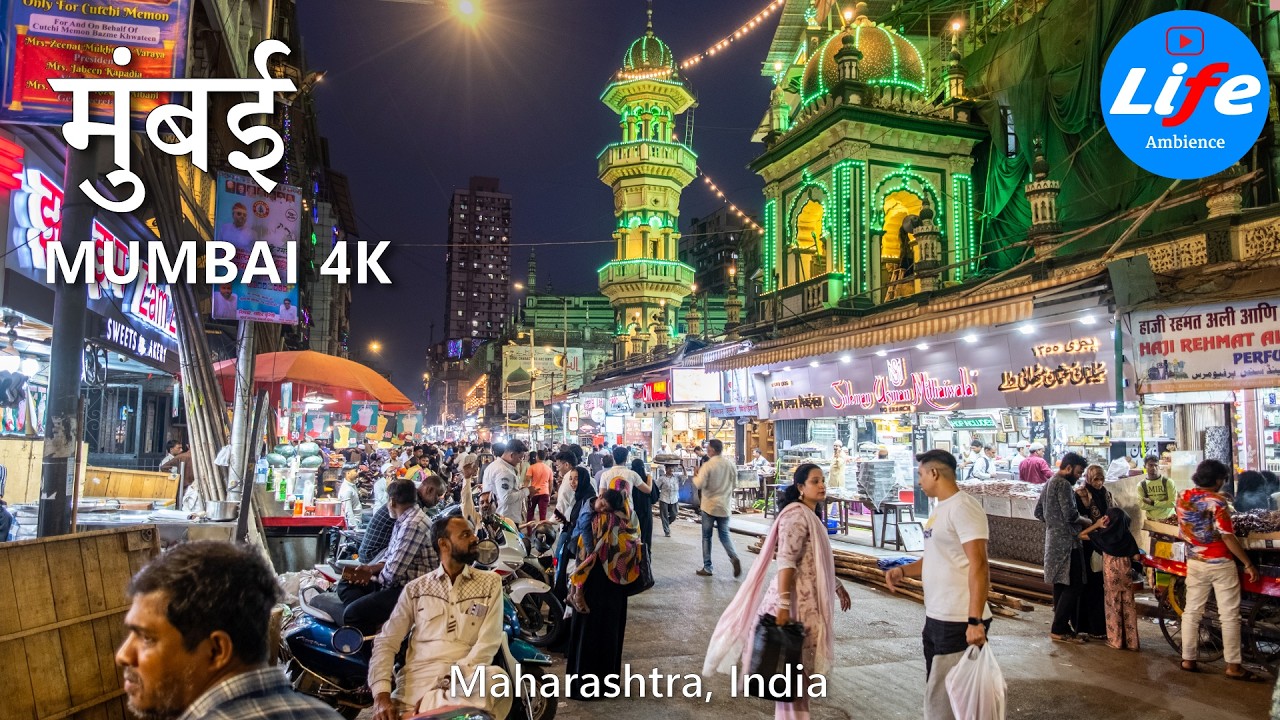 RAMADAN in MUMBAI 🇮🇳 - Minara Masjid Iftar Street Walking, INDIA Walking Tour 4K