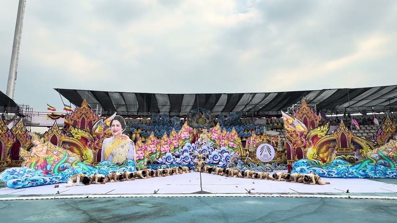 กองเชียร์ และนำเชียร์ โรงเรียนวัดเขมาภิรตาราม กรีฑาจังหวัดนนทบุรี