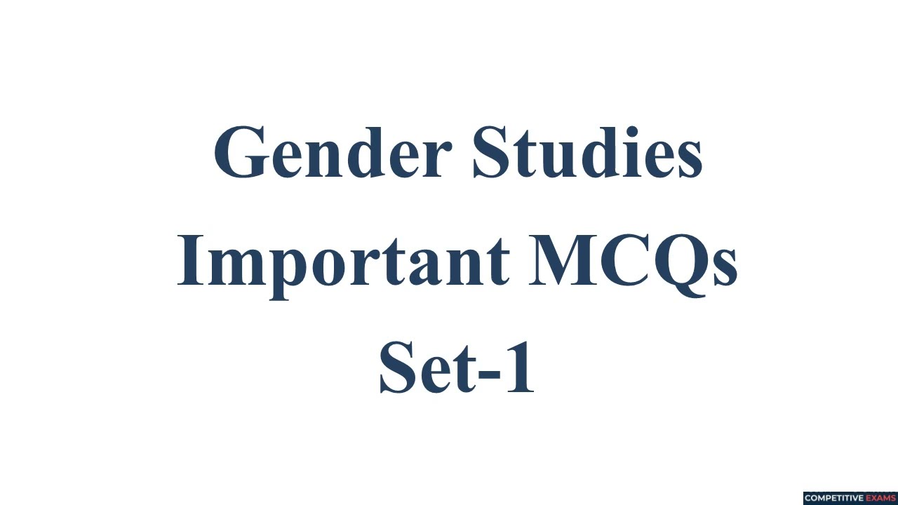 Gender Studies Important MCQs Set-1