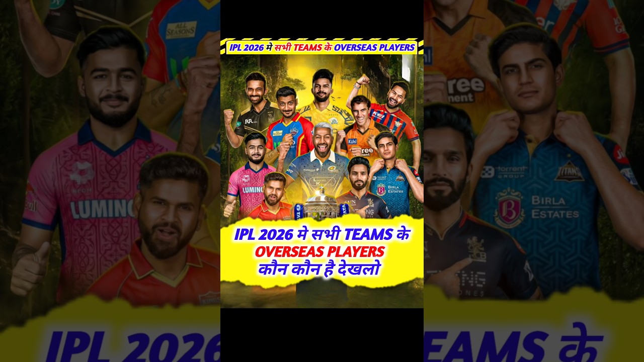 IPL 2026 मे All Teams के Overseas Players List 🔥
