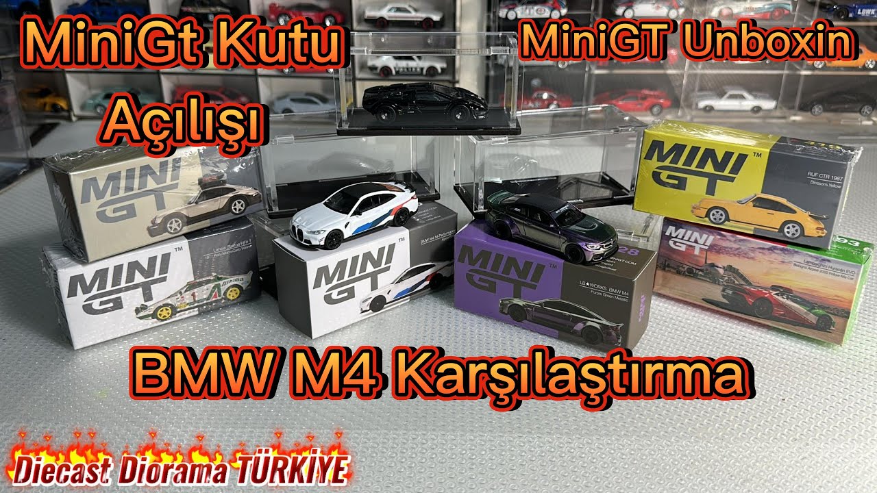 KARŞILAŞTIRMA .. Mini Gt BMW M4 M-Performance & LB-WORKS BMW M4 Purple-Green