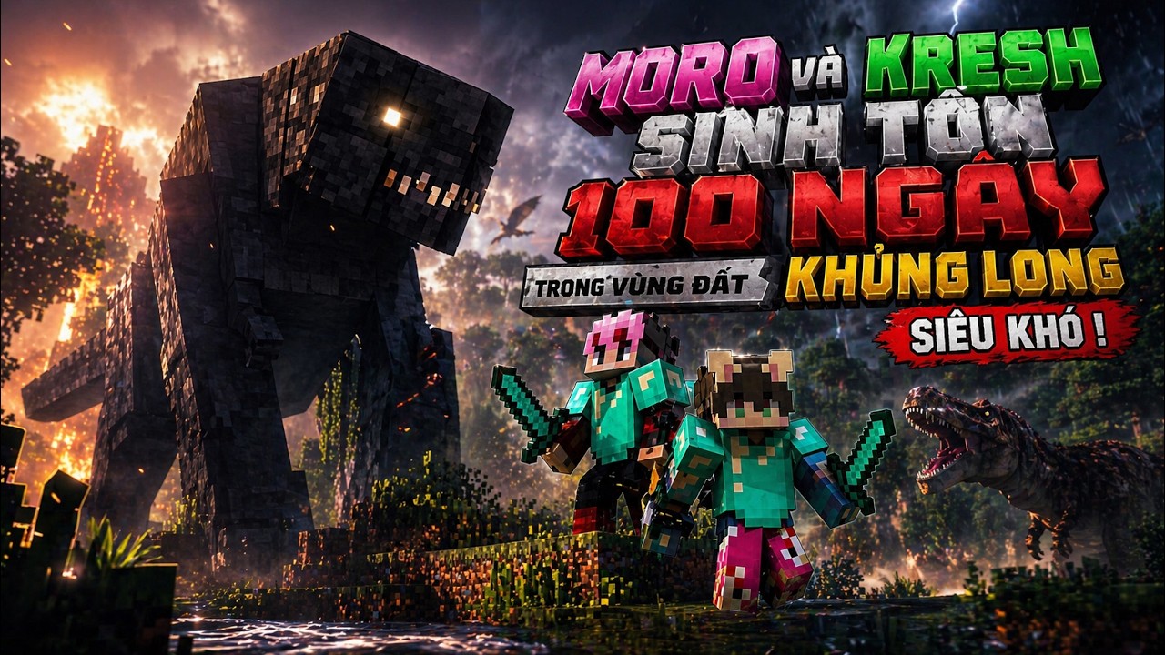 MORO Và KRESH Sinh Tồn 100 Ngày Trong Vùng Đất Khủng Long Siêu Khó !