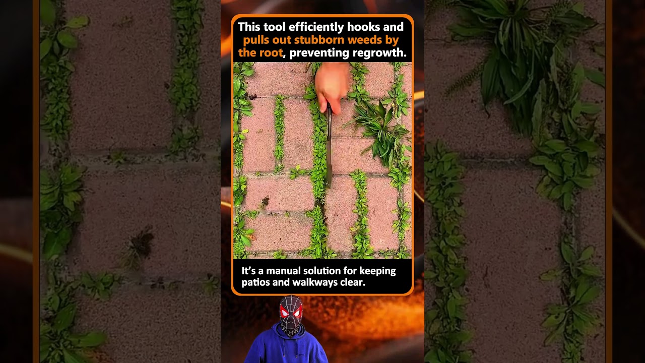 hooks and pulls out stubborn weeds by the root