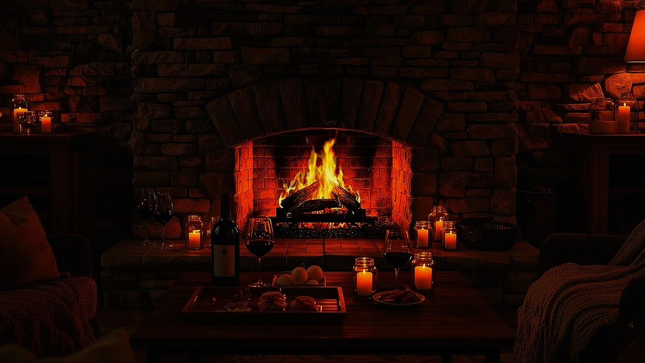 Cozy Fireplace Night 🔥 Warm Ambience for Deep Relaxation, Stress Relief & Better Sleep
